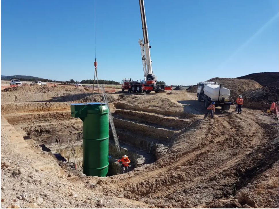 All Pumps packaged pump system and skid-mounted industrial unit next to Barangaroo Wharf in Sydney for marine, stormwater, or civil dewatering applications