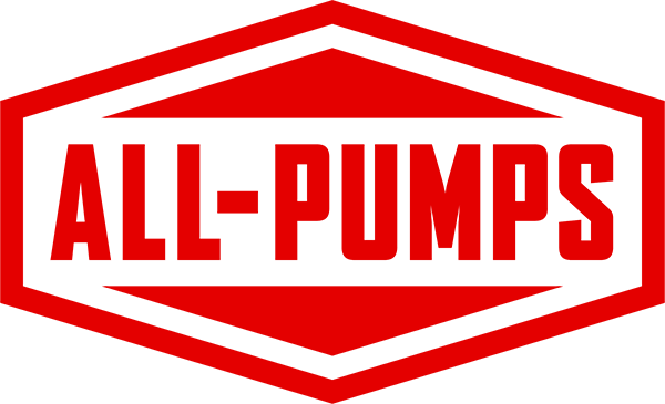 Cropped red and white All Pumps logo