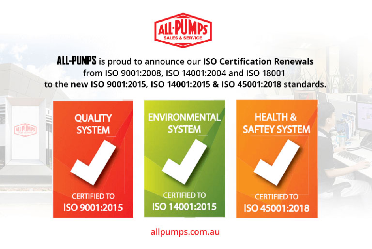 ISO 9001:2015, ISO 14001:2015 and ISO 45001:2018 standards banner
