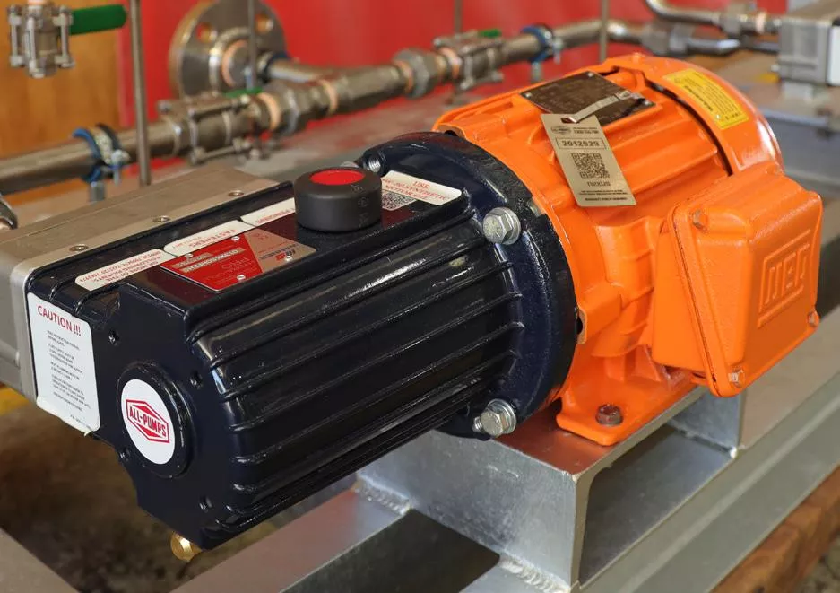 Wanner Hydracell seal-less diaphragm pump skid system designed for high-pressure industrial fluid transfer.
