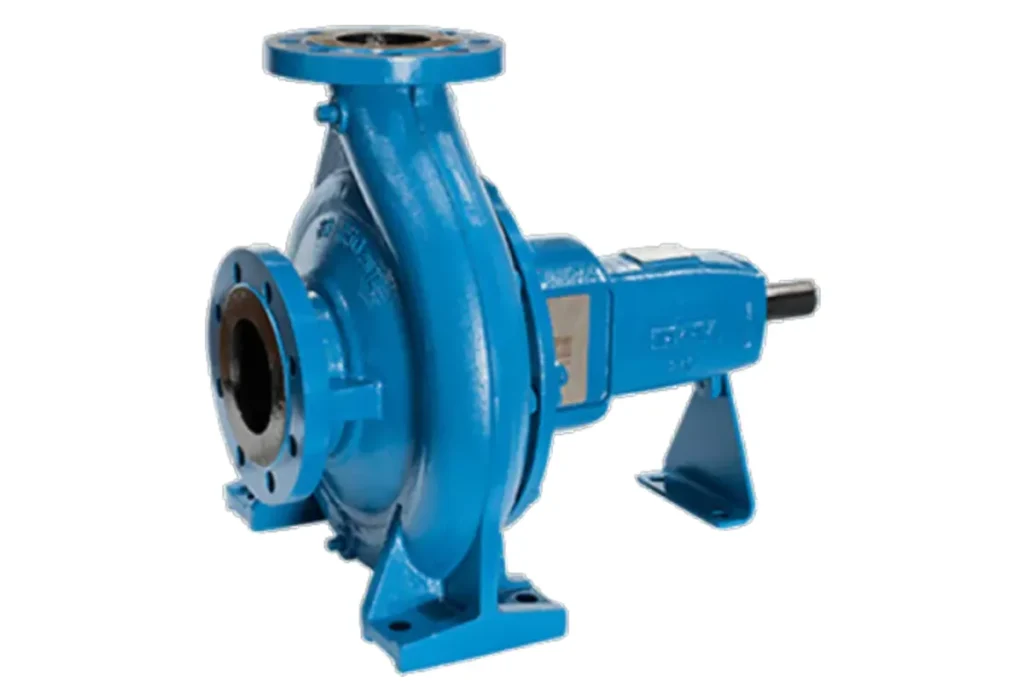 Ebara blue pump housing with a flanged outlet