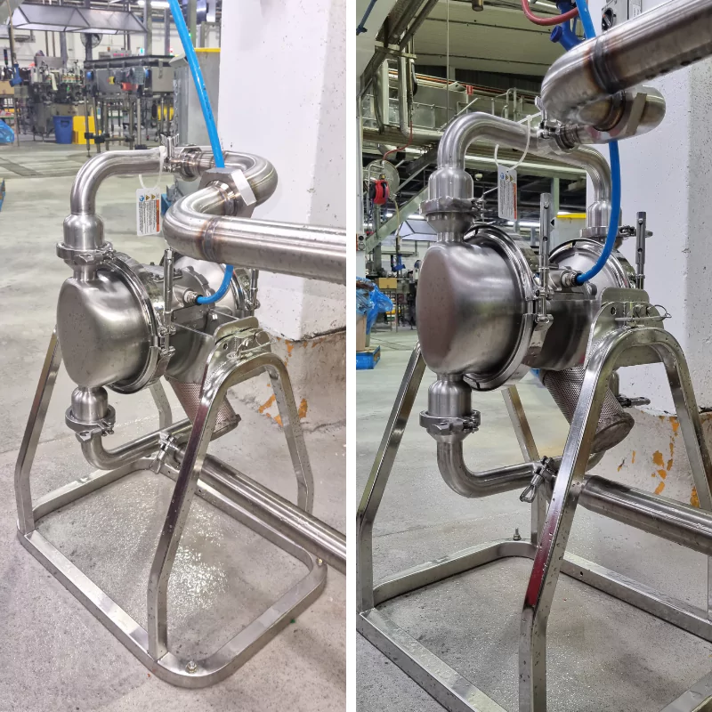 Graco SaniForce air-operated diaphragm pump for meat sauce