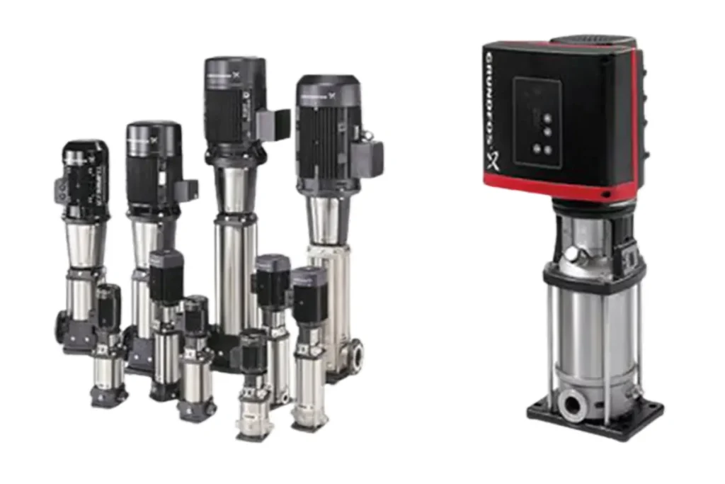 Group of Grundfos inline multistage pump units