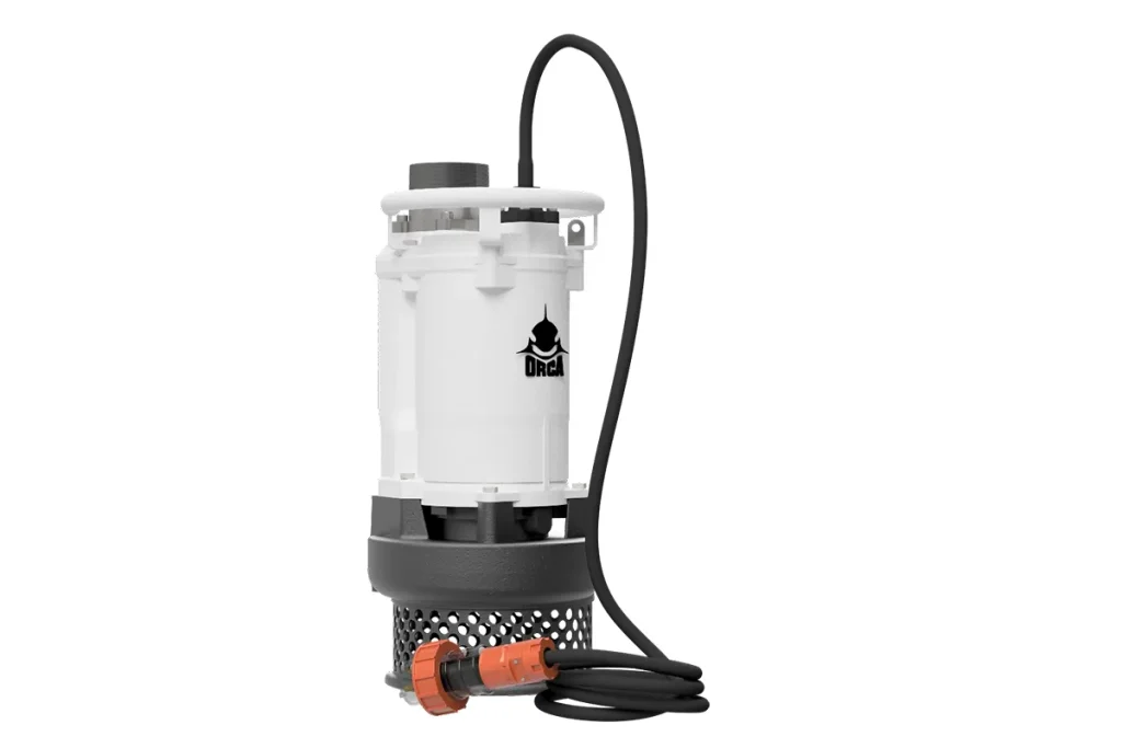 White ORCA submersible pump with a cable loop