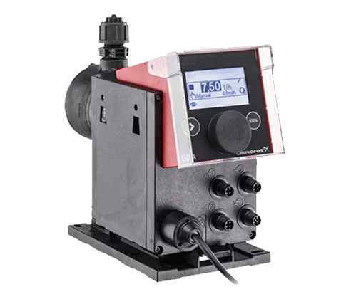 Gray dosing pump with front control display