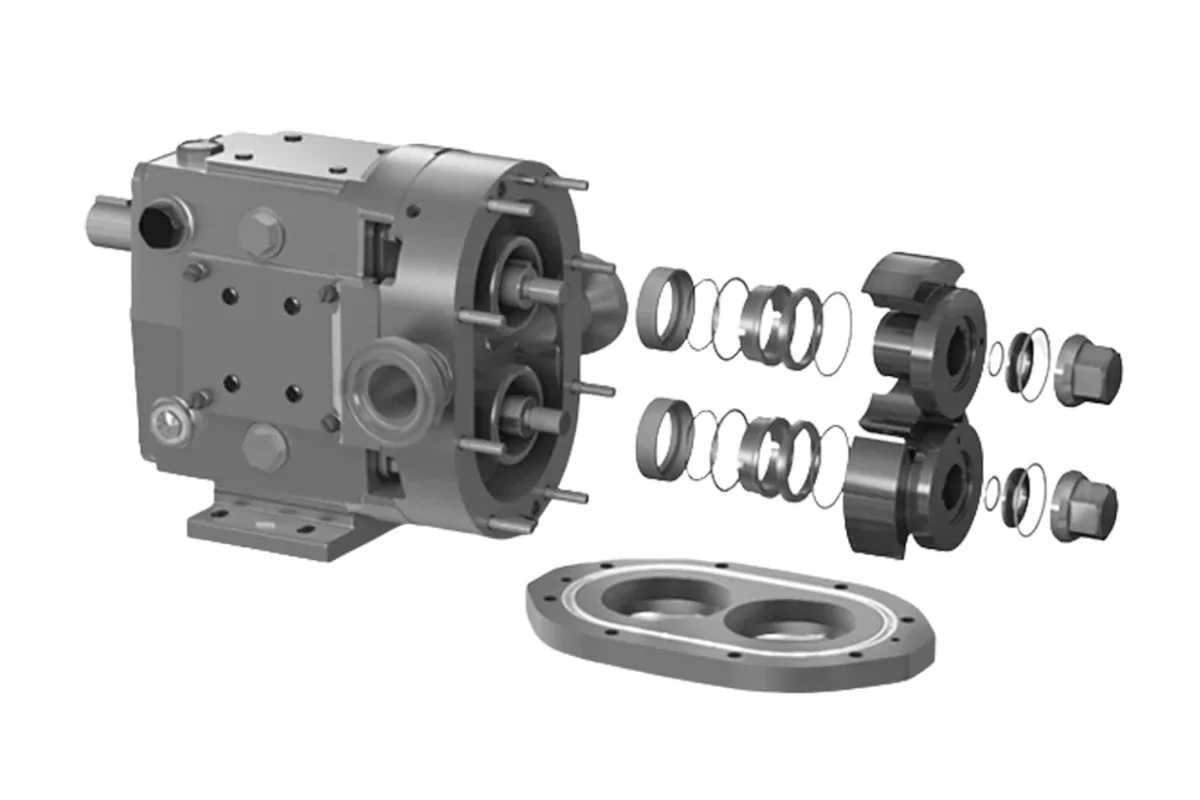 Ampco exploded view of a metal pump assembly