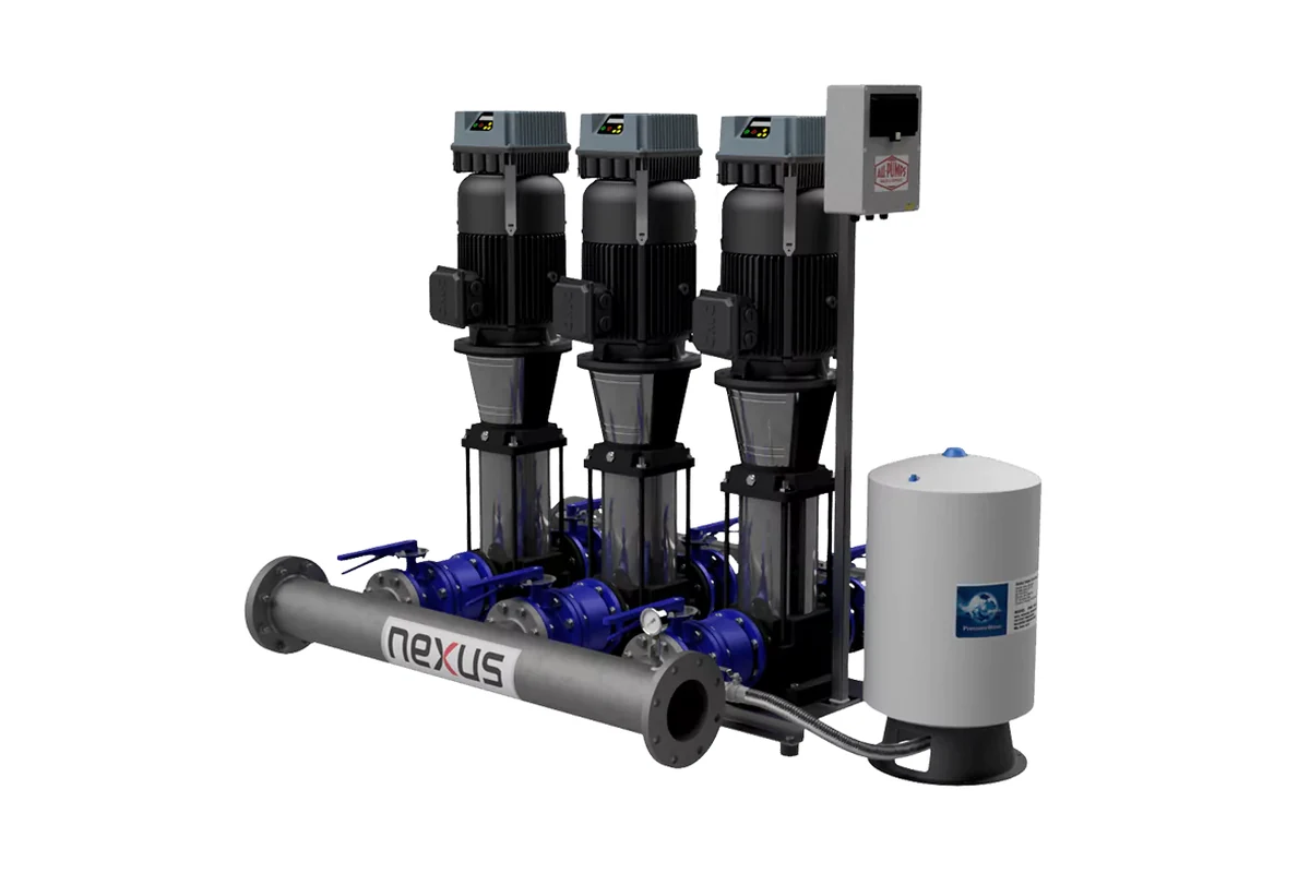 Javelin bank of vertical pumps with control equipment