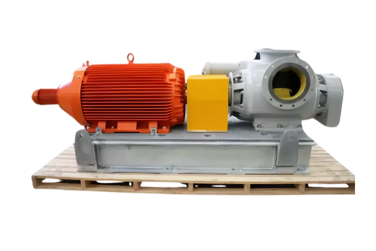 MAAG pump and orange electric motor on a base