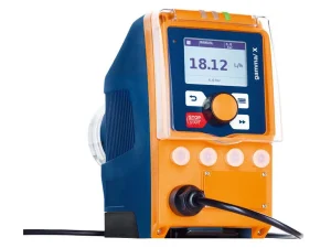 ProMinent blue and orange control unit with digital display