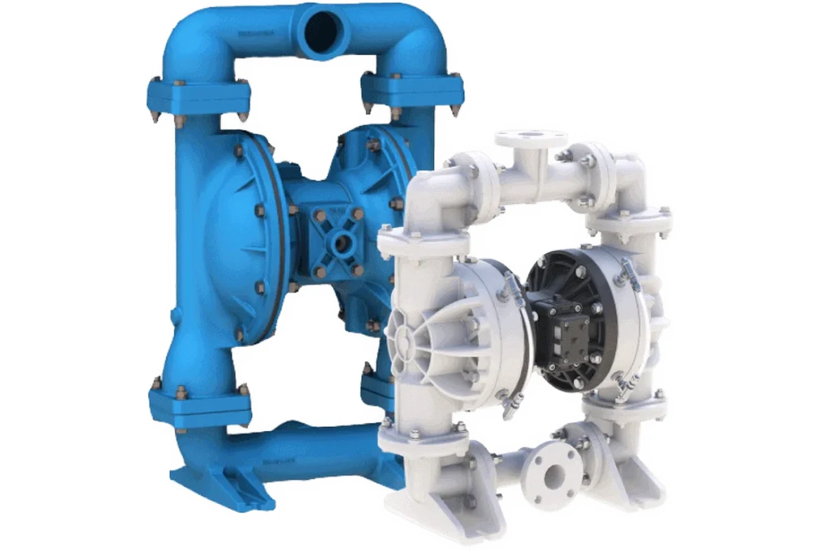 Sandpiper blue and white pump units