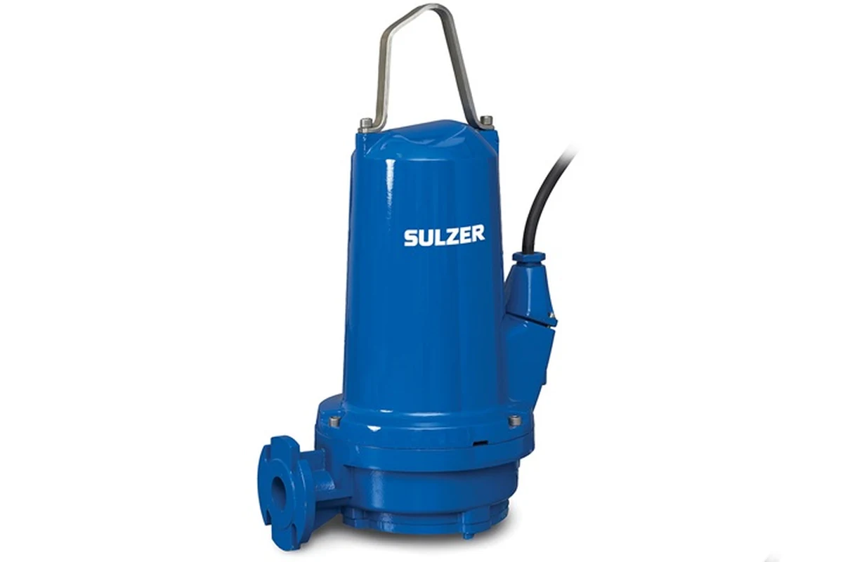 Sulzer blue submersible pump with a top handle