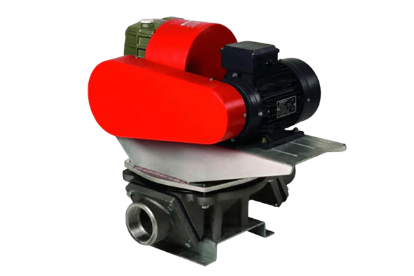 Red diaphragm pump with black motor
