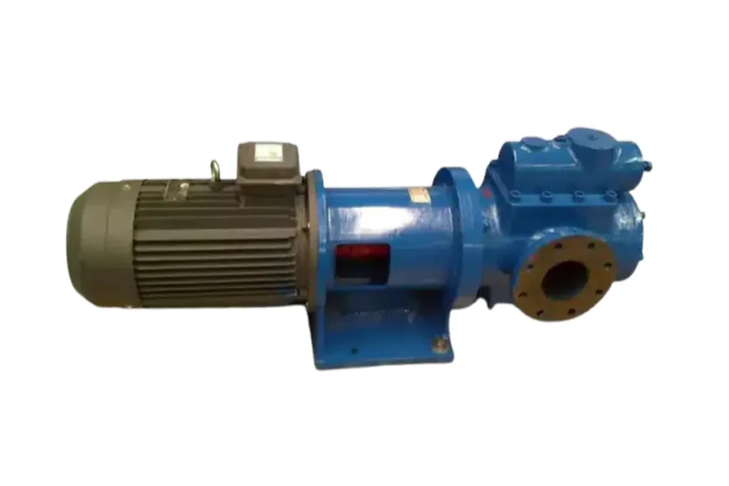 Blue MAAG pump coupled to a motor