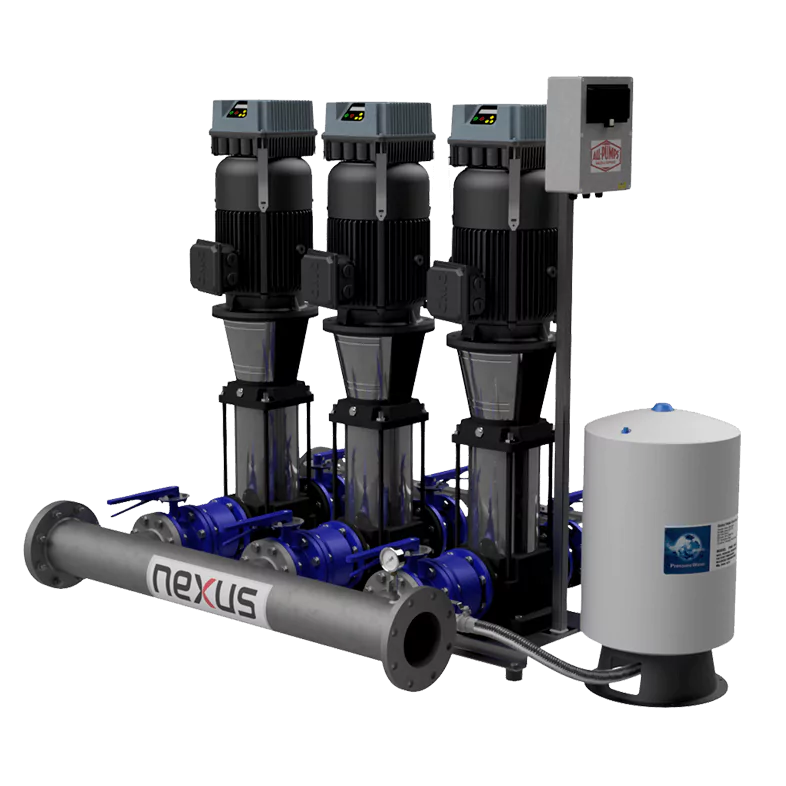Three black Nexus multistage pumps with controller