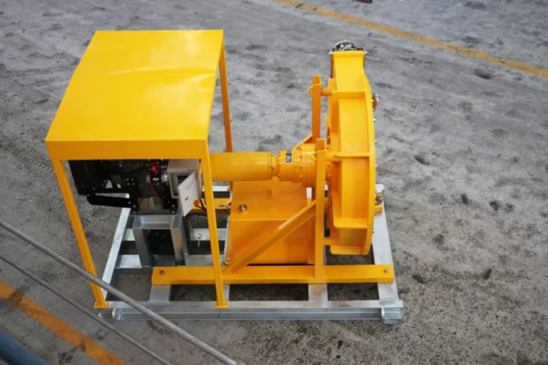 Yellow pump equipment viewed from the side