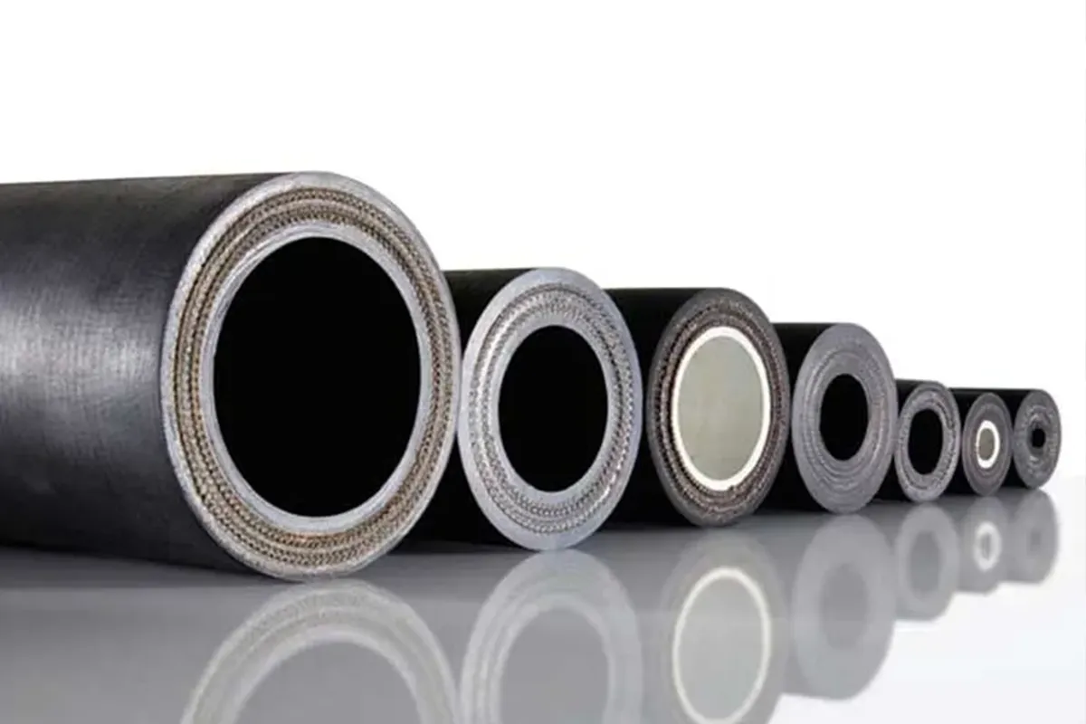 Black circular hose linings shown in several sizes