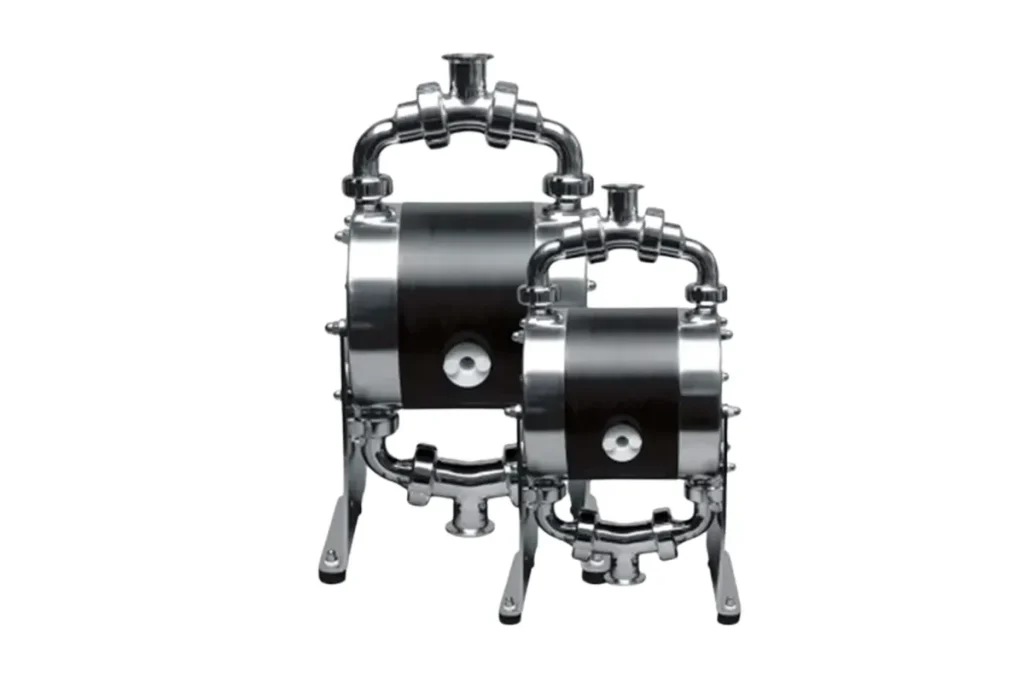 Two metallic Almatec pump units