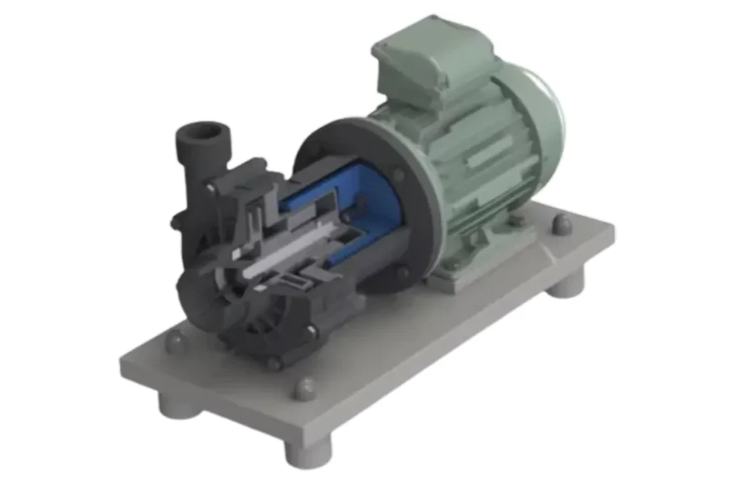 ARBO pump assembly coupled to a motor