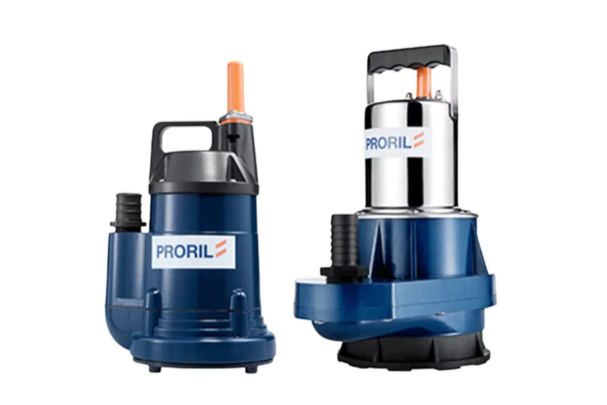Blue Proril residue pumps with side outlets