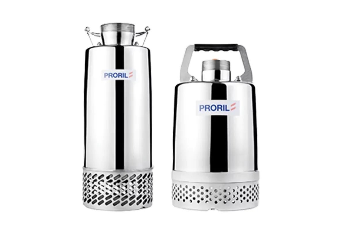 Two metallic Proril submersible pumps