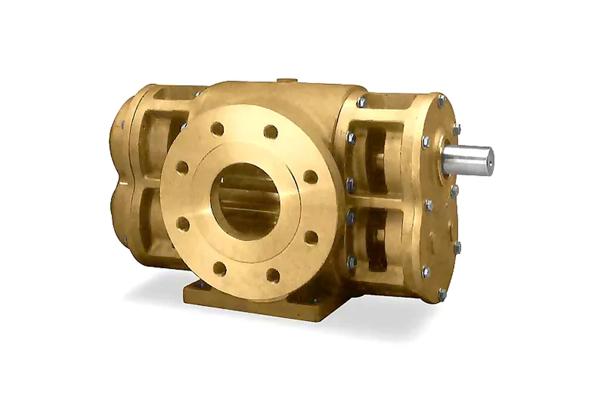 Pentair Aurora gold-coloured pump body with a projecting shaft