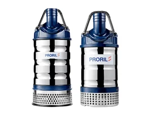 Two Proril blue submersible pumps