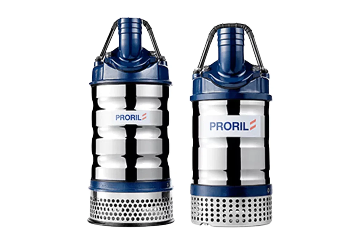 Two Proril blue submersible pumps