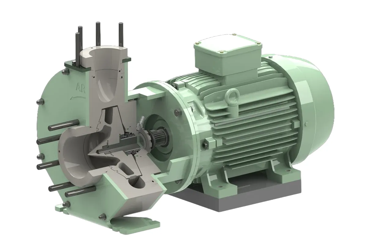ARBO green pump and motor assembly