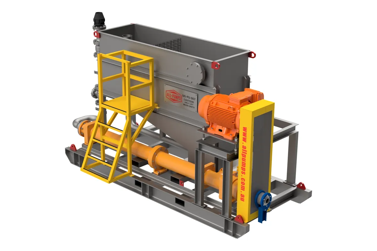 CEMO industrial equipment with an orange drive and yellow safety frame
