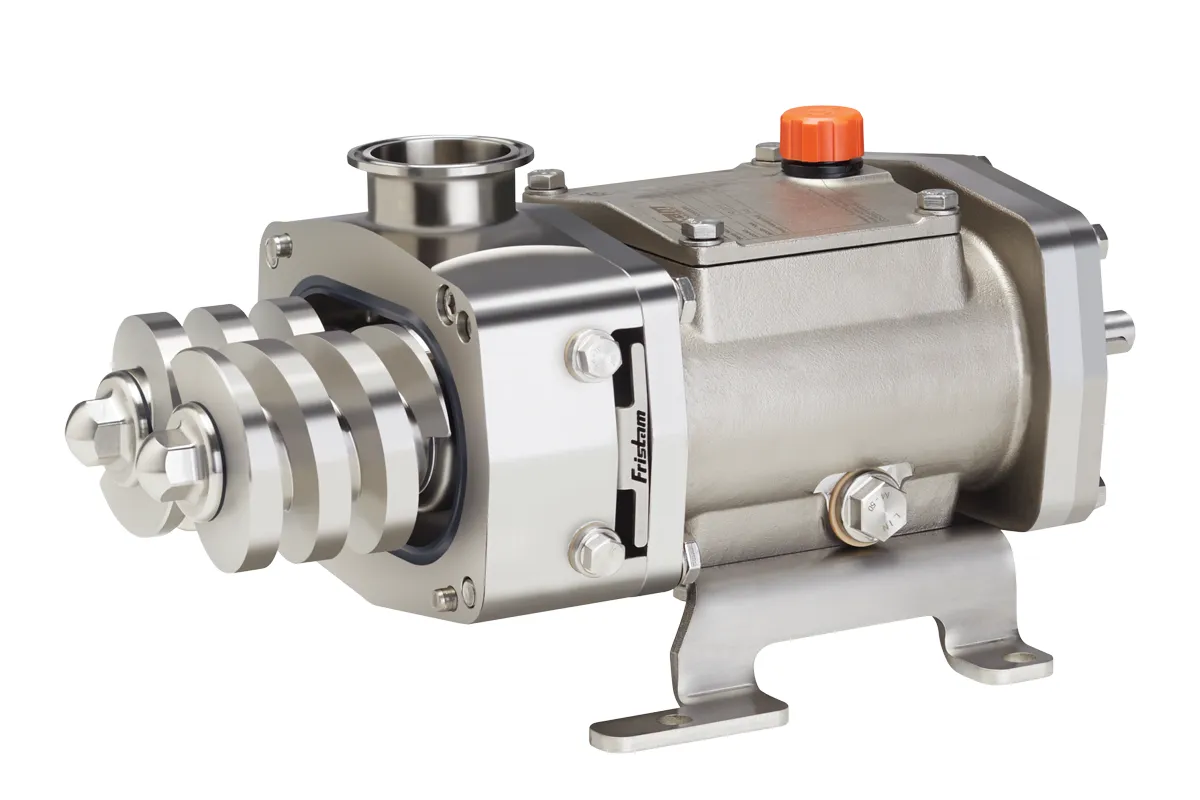 Fristam FDS twin screw pump with exposed screw rotors