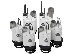 Four Orca white and grey pump units